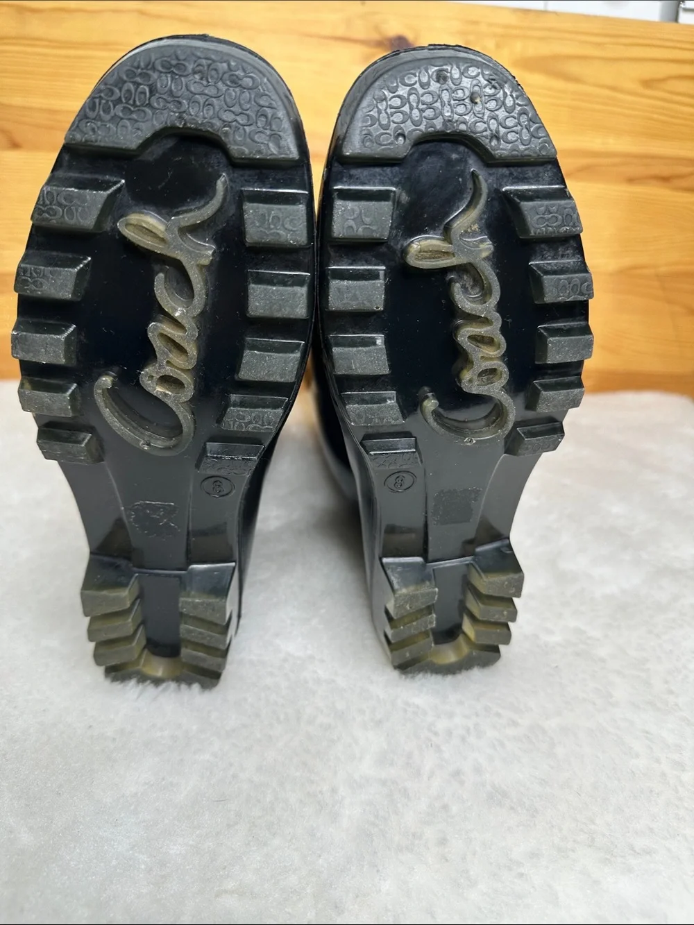 🔥 Authentic Coach Women’s Knee-High Rubber Rain Boots  Size 8🔥